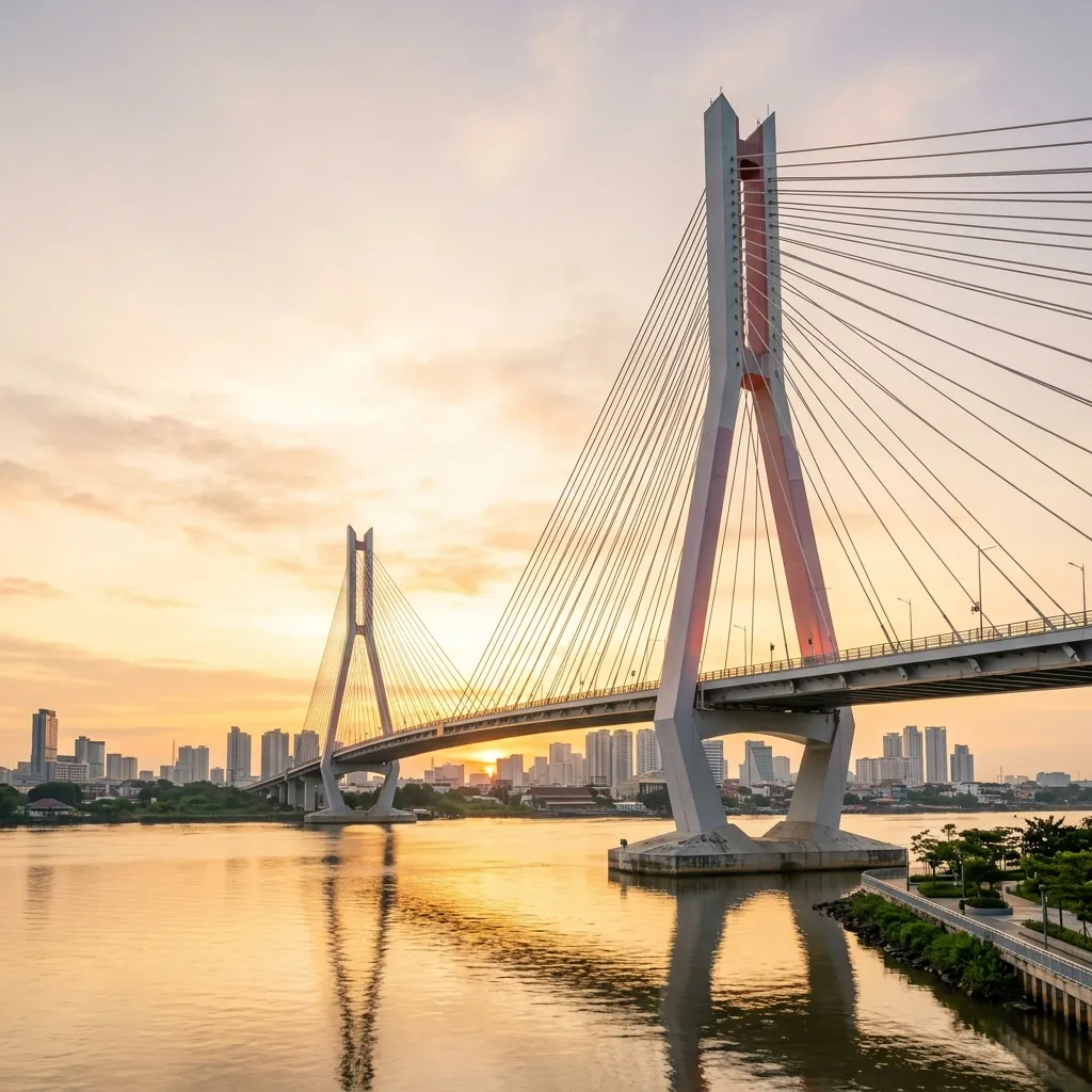 Pemandangan Jembatan Ampera Palembang
